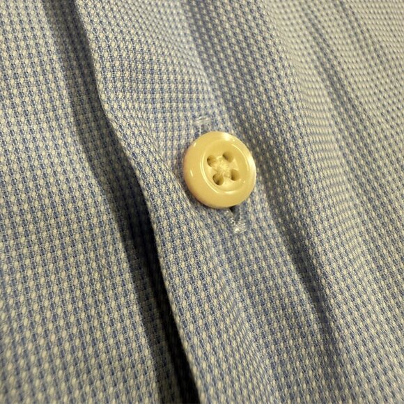 Harry Rosen Dress Shirt Textured Long Sleeve Button Up Blue Cotton 15 1/2 Medium - Picture 4 of 8